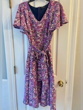 Lane Bryant Fit & Flare Midi Floral Spring Dress